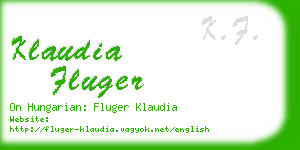 klaudia fluger business card
